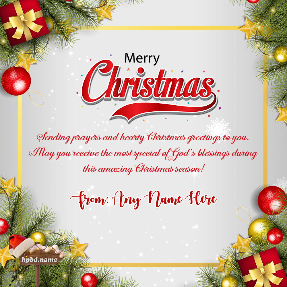Merry Christmas Wishes Greeting Cards Images With Name for Whatsapp
