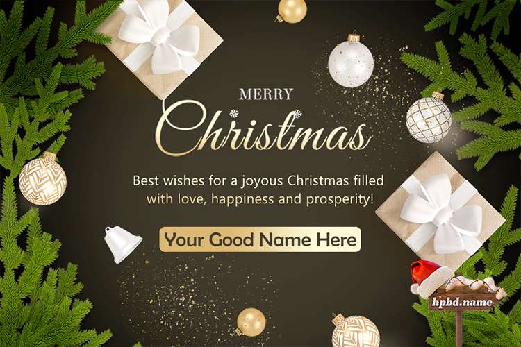 Merry Christmas Greeting Card With Name Images Download