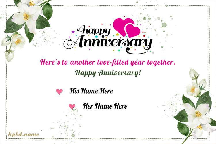 Anniversary Quotes Card With Couple Name Editing
