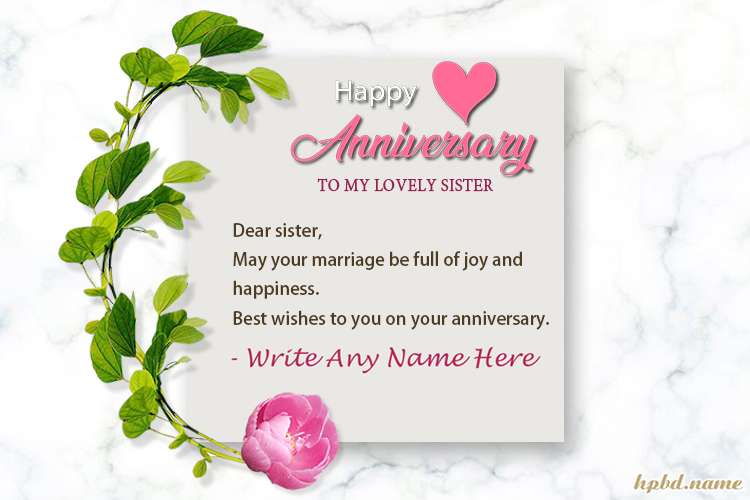 Happy Anniversary Wishes For Sister With Name Edit