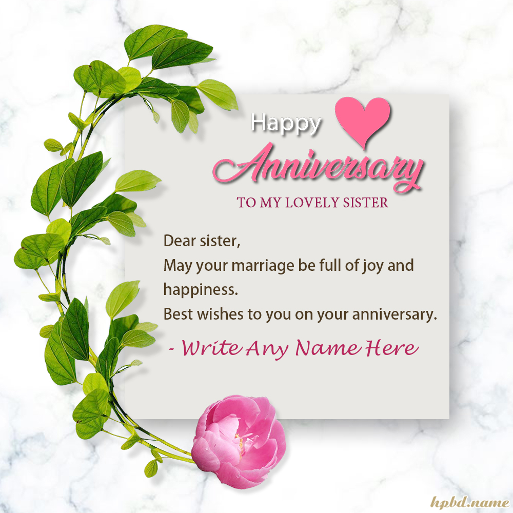 Happy Anniversary Wishes For Sister With Name Edit