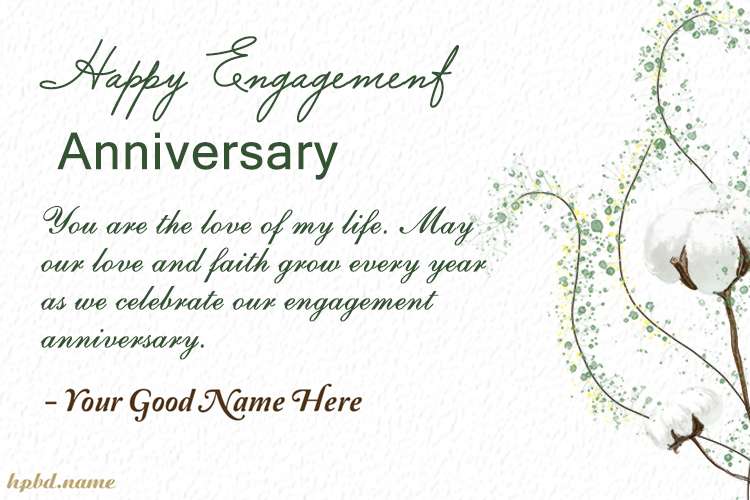 Happy Engagement Anniversary Wishes With Name Pic