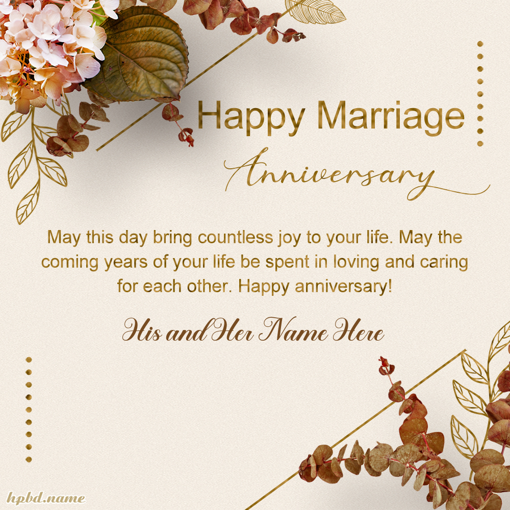 Happy Marriage Anniversary Wishes With Name Editor