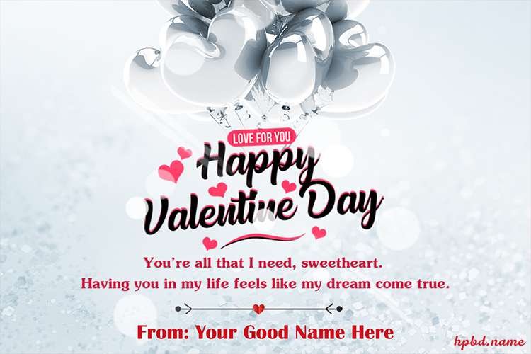 Romantic Valentines Day Wishes With Name Pic