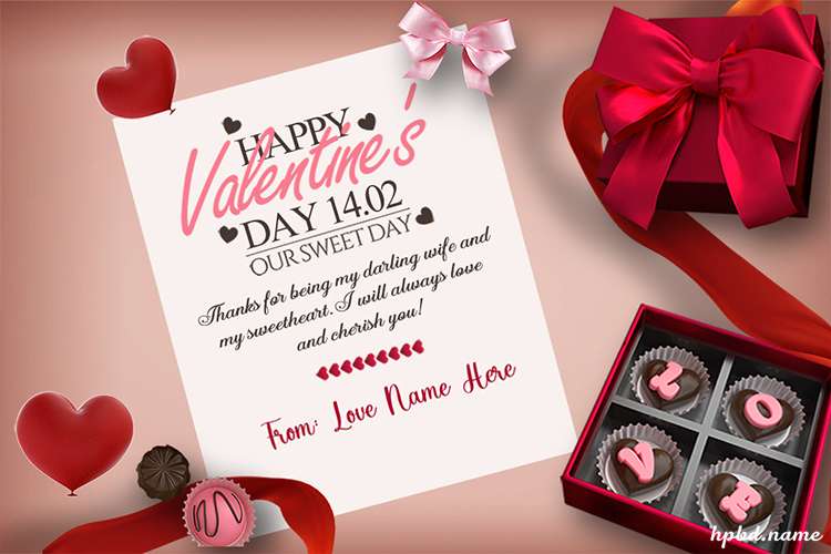 Sweet Chocolate Valentines Day Wishes For Wife