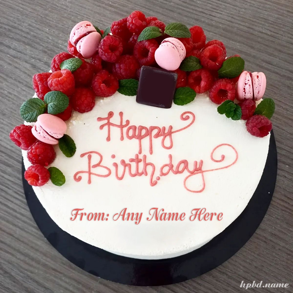 Happy Birthday Friend Images Cake Raspberries Birthday Wishes Cake With Name For Friends