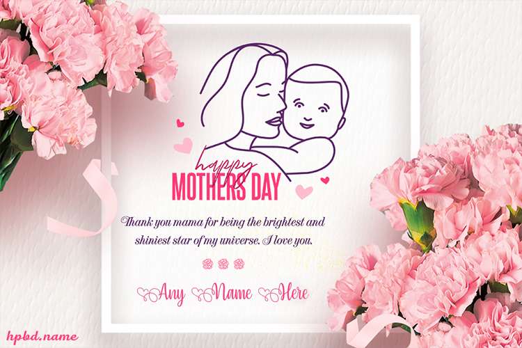 Pink Carnation Mother's Day Greeting Card Free Download