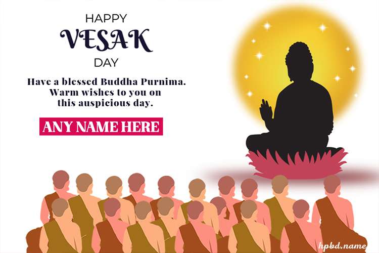 Vesak Day Greeting Card With Name For Whatsapp