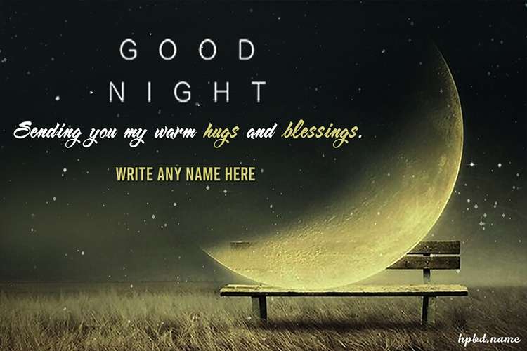 Moon Good Night Messages Card With Name Generator