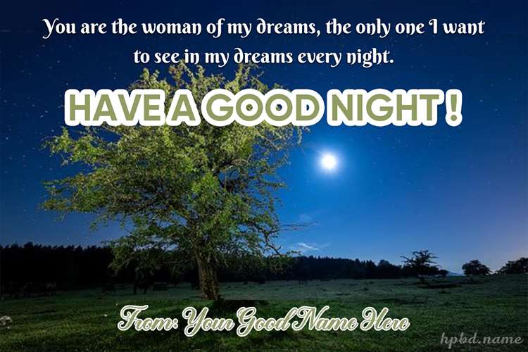 Sweet Have a Good Night Card For Her With Name