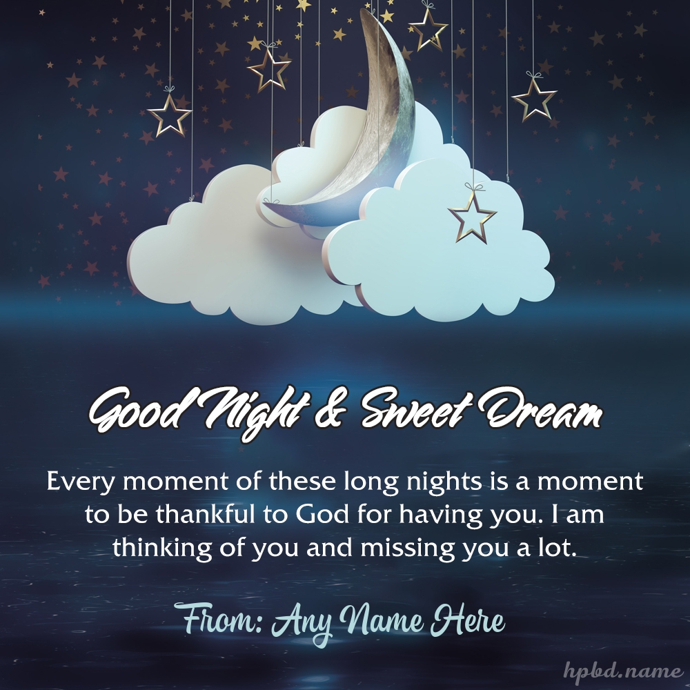 Good Night & Sweet Dream Cards With Name Edit