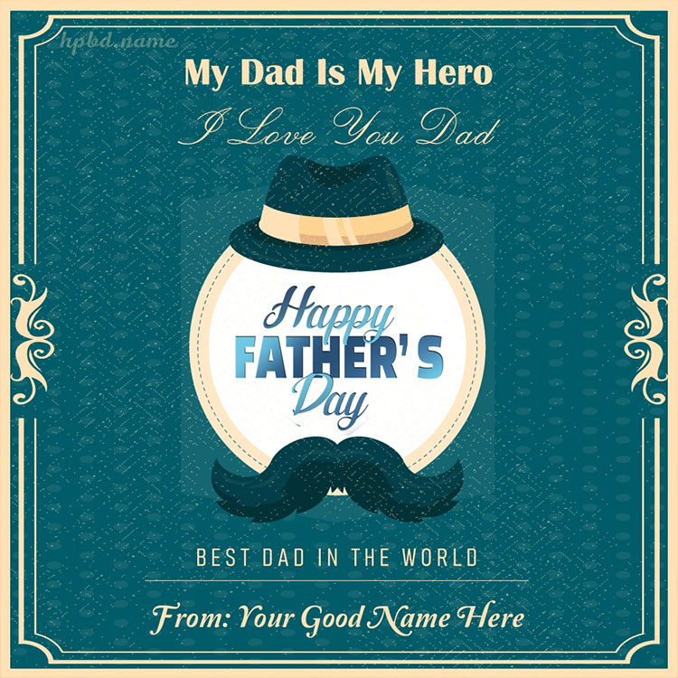 Best Dad In The World Greeting Card With Name