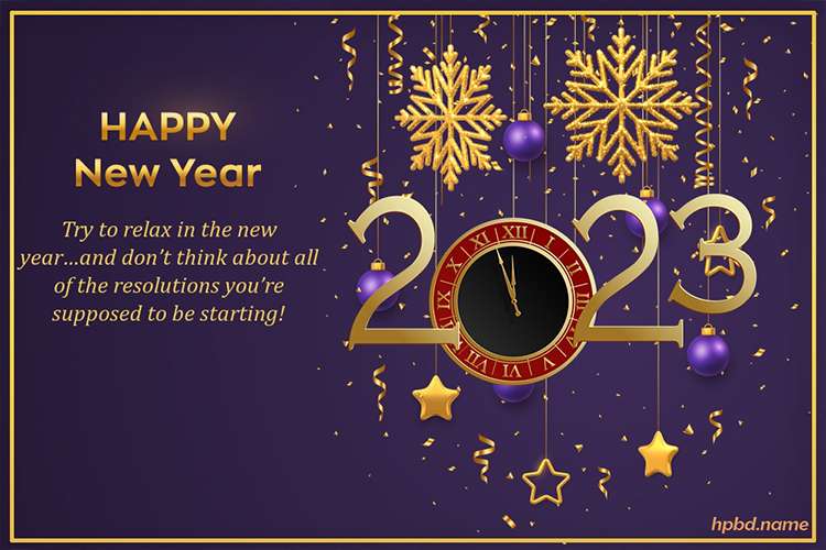 Make Luxurious 2023 New Year Greeting Card for All Relationship