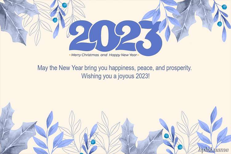 Customize Watercolor New Year Greeting Card 2023