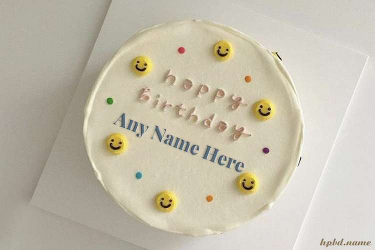 Funny Smile Birthday Wishes Cake With Name