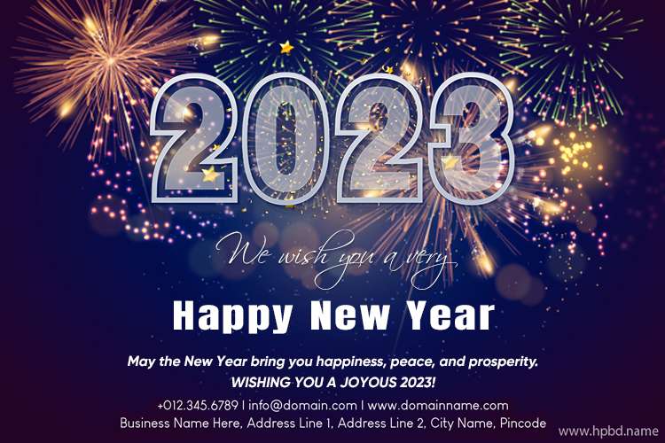 Fireworks Happy New Year 2023 Wishes From Business Company