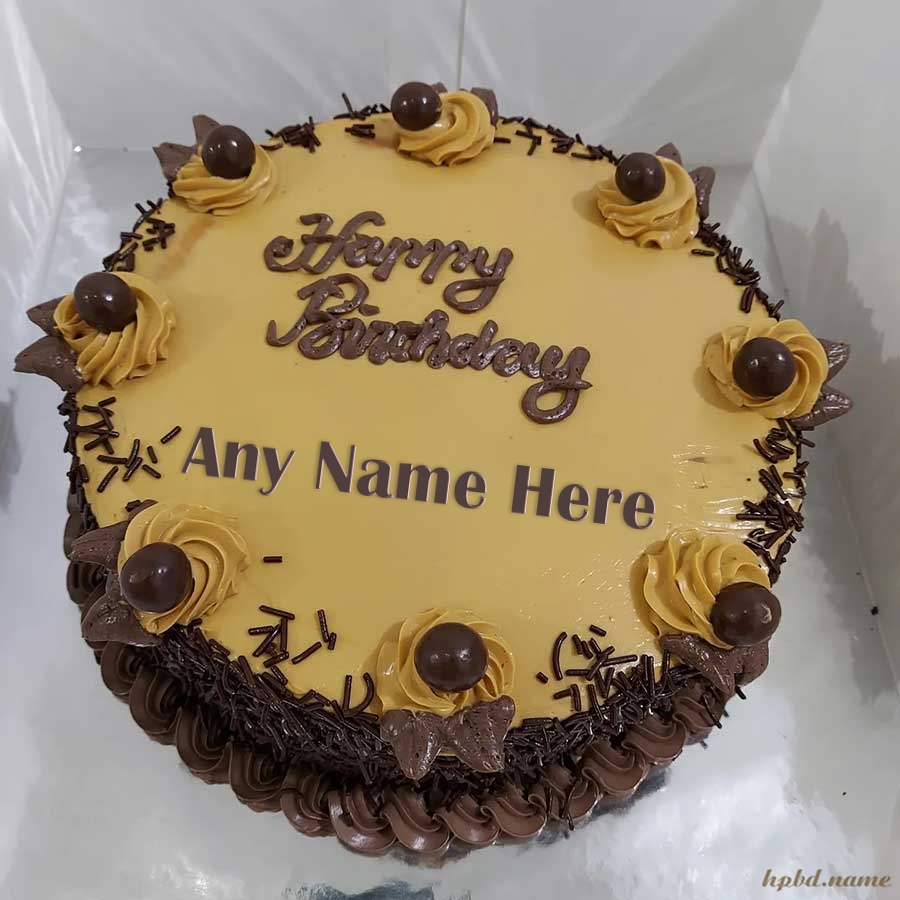 Chocolate Happy Birthday Wishes Cake With Name