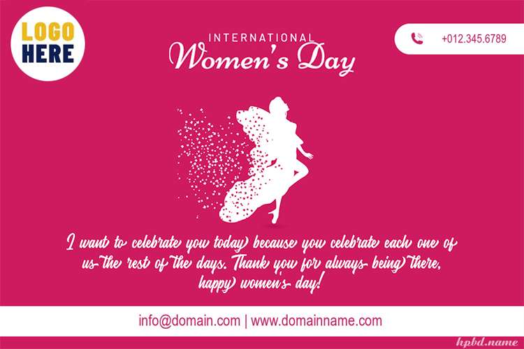 Professional International Women's Day Greeting Card for Company