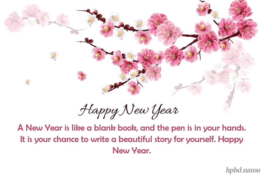 Happy New Year 2024 Card With Flowers Images Download Dcfee 
