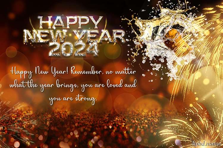 Latest Sparkle Meaningful 2024 New Year Greeting Card