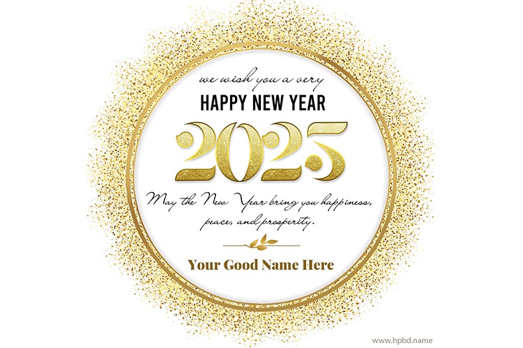 Glitter Gold Happy New Year 2025 Wishes Images