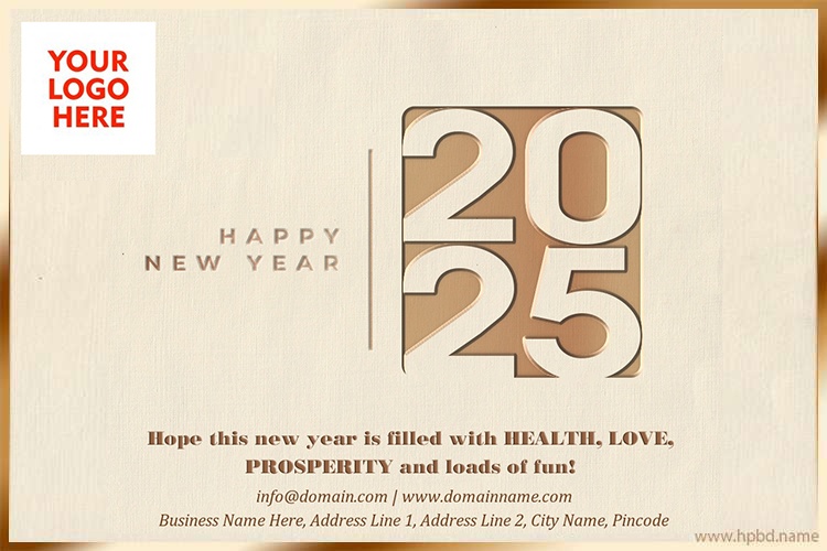 Golden New Year Wishes With Company Info