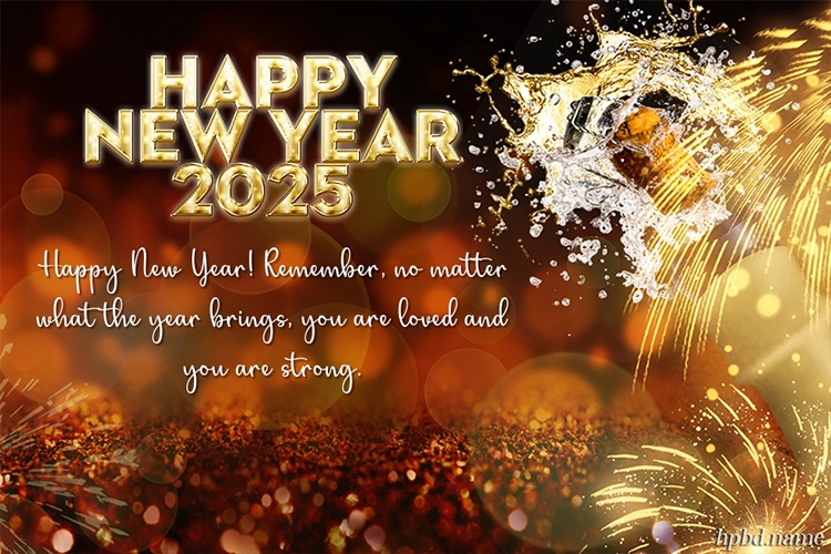 Latest Sparkle Meaningful 2025 New Year Greeting Card