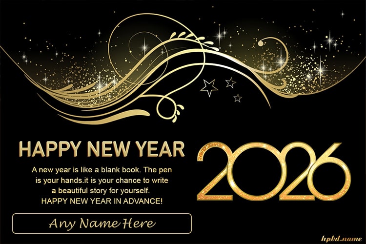 Happy New Year 2026 Wishes Card With Name Online Editing