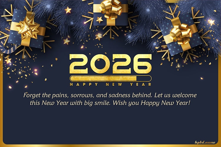 Shimmering Shiny Happy New Year 2026 Greeting Cards