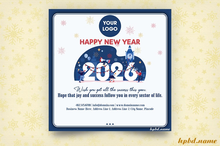 Edit Logo On Glittering 2026 New Year Greeting Images